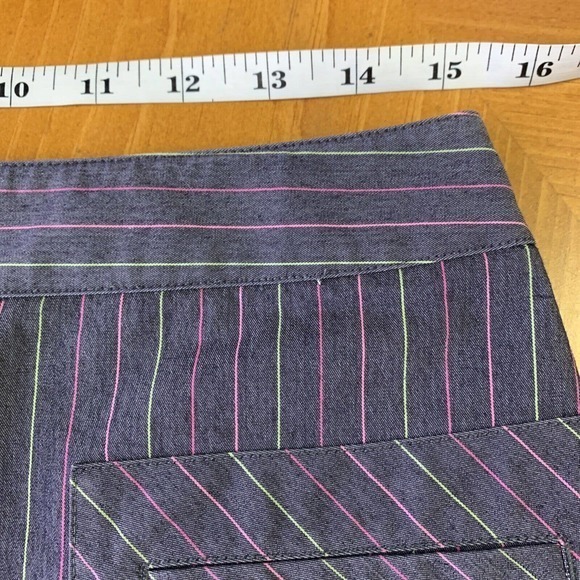 Lilly Pulitzer Grey Pink Green Striped Mini Pencil Skirt Preppy Sz 8 - Picture 5 of 6